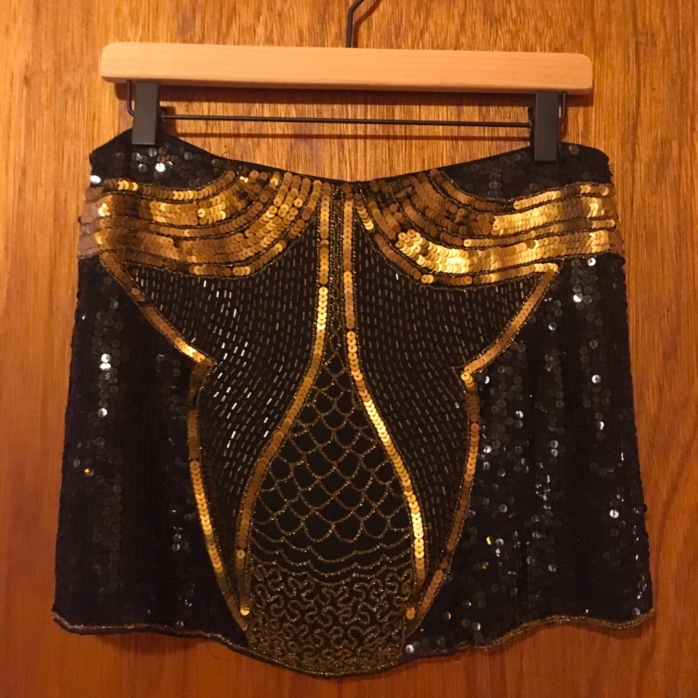 Sequined beaded Gryphon miniskirt, size S